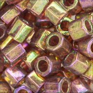 Miyuki Hex Cut Delicas 8/0 0103 (DBLC) Gold Red Transparent Luster Qty:5g Tube