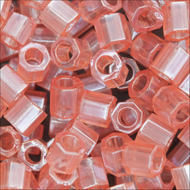 Miyuki Hex Cut Delicas 8/0 0106 (DBLC) Pink Transparent Luster Qty:5g Tube