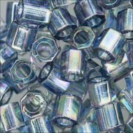 Miyuki Hex Cut Delicas 8/0 0111 (DBLC) Grey Transparent Luster Qty:5g