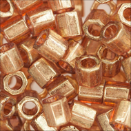 Miyuki Hex Cut Delicas 8/0 0115 (DBLC) Rose Gold Transparent Luster Qty:5g Tube