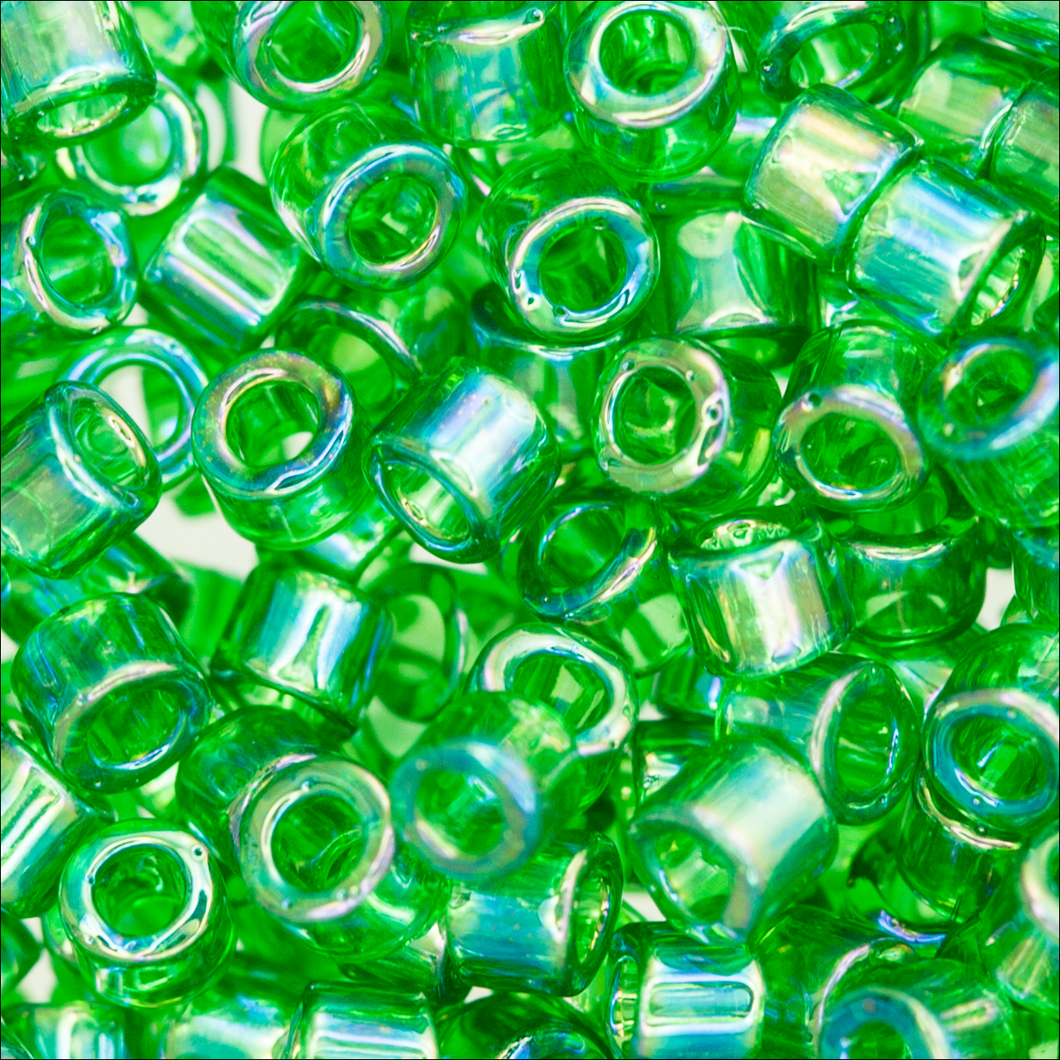 Miyuki Delica 10/0 0152 (DBM) Green Transparent AB Qty:5g Tube