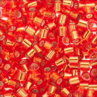 Miyuki DBS0043 Red/Orange Transparent Silver Lined Qty:1g