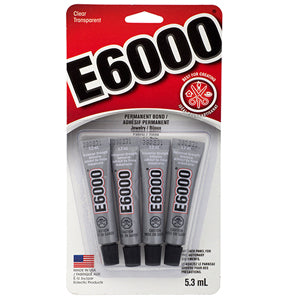 E-6000 Industrial Strength Adhesive Qty:4 Mini Tubes 5.3ml each *CANADA ONLY*