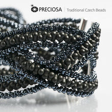 Load image into Gallery viewer, Czech Farfalle Beads Cut 2x4mm Crystal Copper Lined Qty:10g
