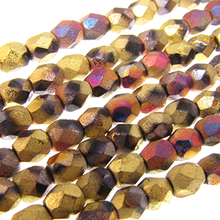 Load image into Gallery viewer, Czech Faceted Fire Polished Rounds 4mm Matte California Violet Qty:38 strung
