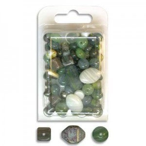 Preciosa Glass Beads Mix Jade Qty: 60g
