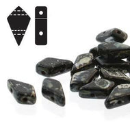 Czech Kite Beads 9x5mm Jet Picasso Qty: 10g
