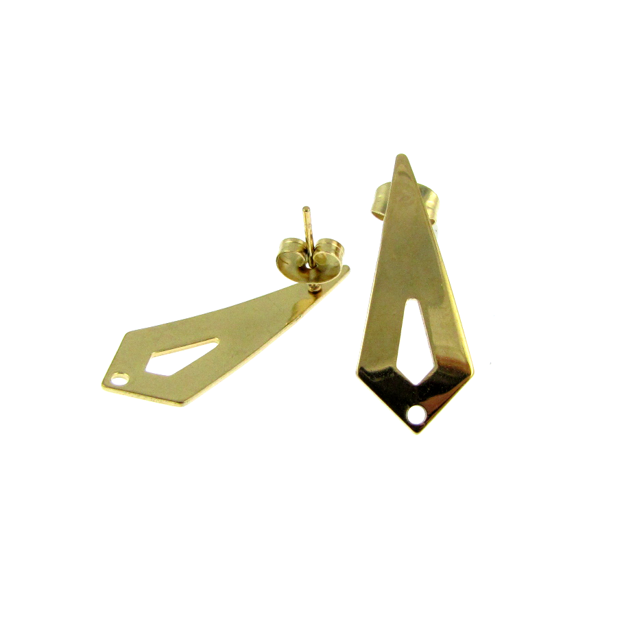 Gold Plated Kite Earring Posts Qty:1 pair
