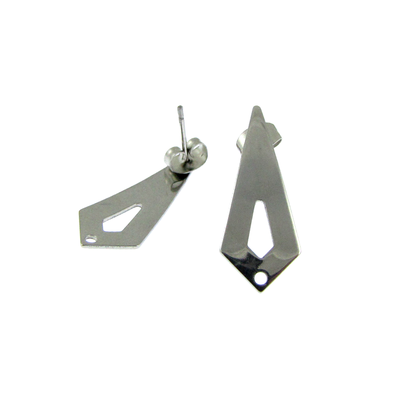 Stainless Steel Kite Earring Posts Qty:1 pair