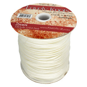 'Lovely Knots' Asian Knotting Cord 2mm White Qty:5 yards