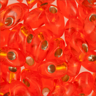 Miyuki Long Magatamas 4x7mm 0008 Orange Transparent Silver Lined