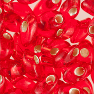 Miyuki Long Magatamas 4x7mm 0010 Red Transparent Silver Lined
