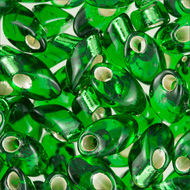Miyuki Long Magatamas 4x7mm 0016 Green Transparent Silver Lined