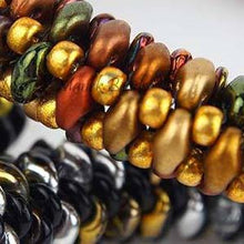Load image into Gallery viewer, Czech Superduo Beads 2.5x5mm Pearl Shine Amber Qty:10 grams
