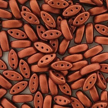Load image into Gallery viewer, Czech Cali Beads 3x8mm Copper Matte Qty:30 beads

