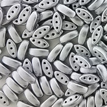 Load image into Gallery viewer, Czech Cali Beads 3x8mm Matte Silver Qty:30 beads
