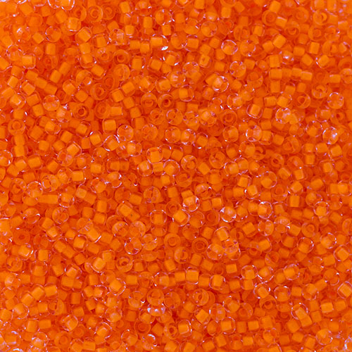 Czech Seedbeads 11/0 Crystal Neon Orange Color Lined