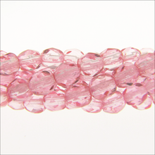 Load image into Gallery viewer, Czech Faceted Fire Polished Rounds 4mm New Rose Qty:38 strung
