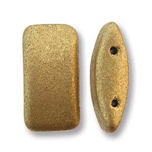 Czech Carrier Beads 9x17mm Pale Gold Matte Qty:15 Strung