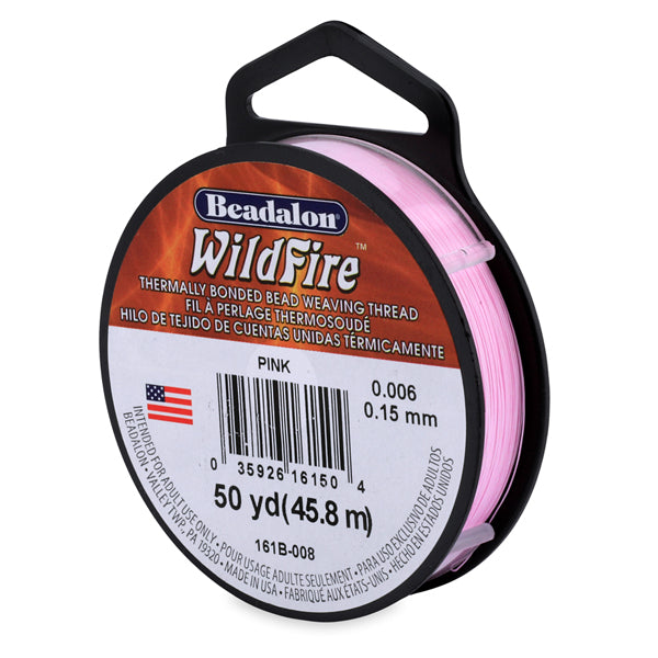 Wildfire Bead Thread .006in Pink Qty:50 Yds