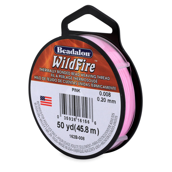 Wildfire Bead Thread .008in Pink Qty:50 Yds