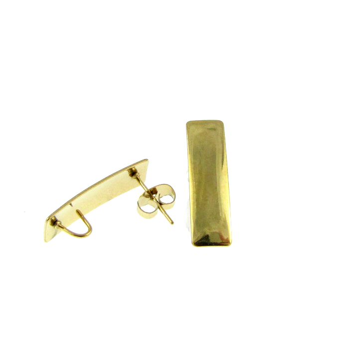 Gold Plated Rectangle Earring Posts Qty:1 pair