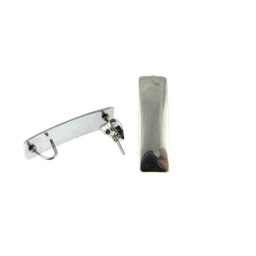 Stainless Steel Rectangle Earring Posts Qty:1 pair