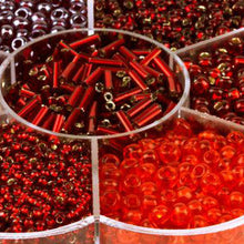 Load image into Gallery viewer, Preciosa Flower Box Czech Seed Bead &amp; Bugle Mix Assorted Reds

