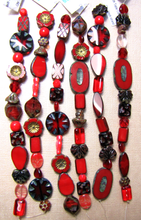 Load image into Gallery viewer, Czech Table Cut Mix Red Qty: 6 inch strand
