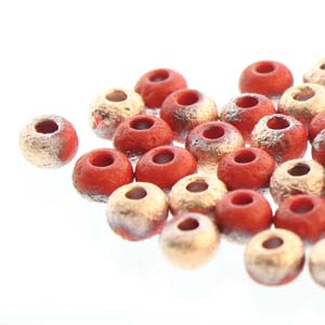 Czech Seedbeads 8/0 Red Etched Capri Qty:20g