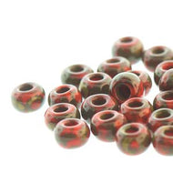 Czech Seedbeads 8/0 Red Travertine Qty:23g