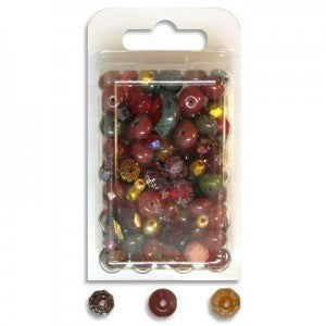Preciosa Glass Beads Mix Ruby/Garnet 2 Qty: 60g