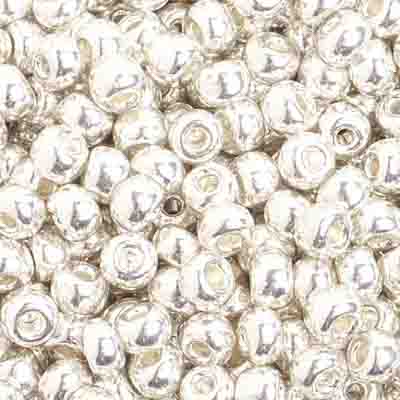 Czech Seedbeads 6/0 Silver Metallic