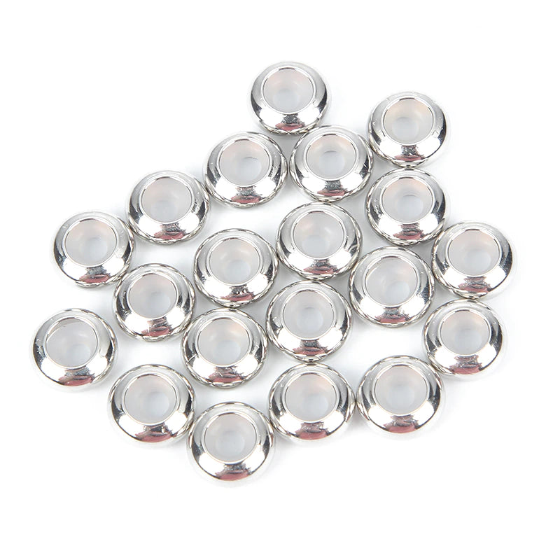 Rhodium Plated Metal Slider Beads 10mm Qty:1