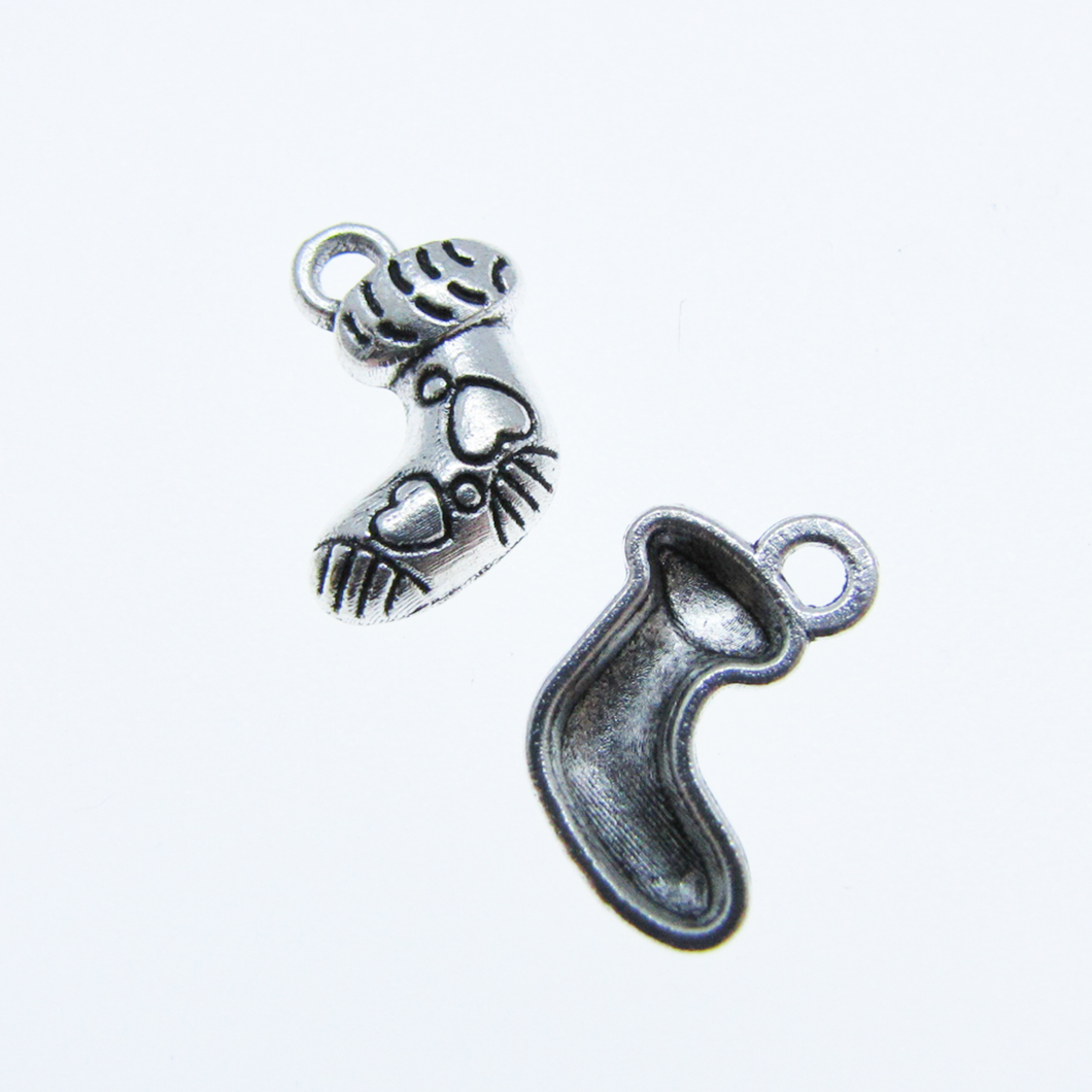 Antique Silver Charm Stocking 2