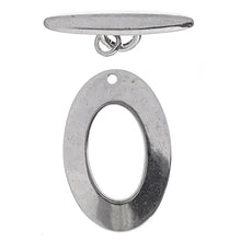 Load image into Gallery viewer, Antique Silver Plated Toggle Smooth Oval 27x30mm Qty:1
