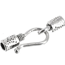 Load image into Gallery viewer, Antique Silver Plated Hook and Eye Clasp Spotted 3mmID Qty:2
