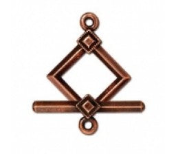 Antique Copper Plated Toggle Deco Diamond 18mm by Tierracast Qty:1