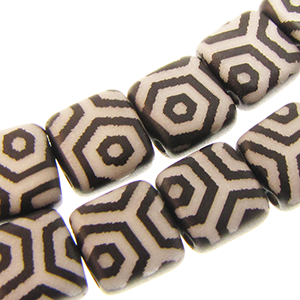 Czech Tile Beads 6mm Black & White Laser Web Qty:25 Strung