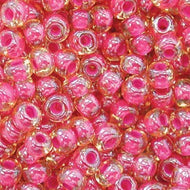 Czech Seedbeads 6/0 Topaz Red Lined Qty:23g