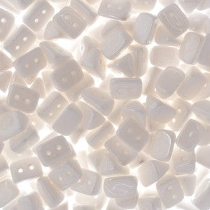 Czech Trio Beads 6x4mm Chalk White Shimmer Qty: 10g