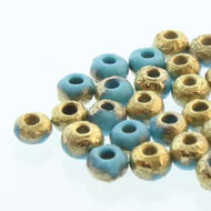 Czech Seedbeads 4/0 Turquoise Blue Etched Amber Qty:20g