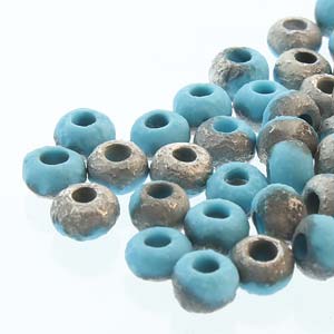 Czech Seedbeads 2/0 Turquoise Blue Etched Labrador Qty:20g