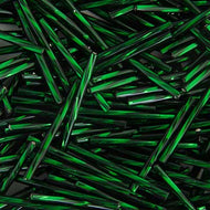 Czech Bugles 30mm Twisted Green Silver Lined Qty:40