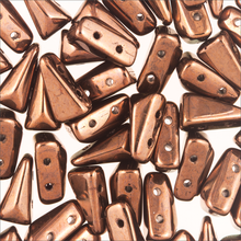 Load image into Gallery viewer, Czech Vexolo Beads 5x7mm Dark Bronze Qty:20 beads
