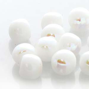 Czech Mini Mushroom Beads 5x6mm White AB Qty:25