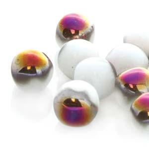 Czech Mini Mushroom Beads 5x6mm White Sliperit Qty:25