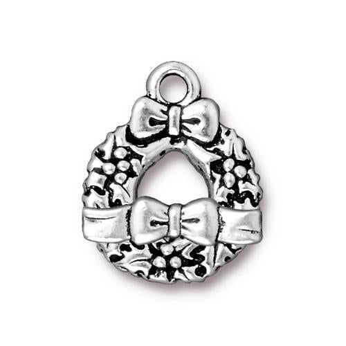 Antique Silver Wreath and Bow Toggle Clasp 17mm by TierraCast *D* Qty:1