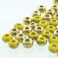 Czech Seedbeads 4/0 Yellow Etched Amber Qty:20g